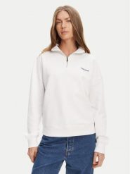 Guess Jeans Bluza W5YQ09 K68I4 Biały Regular Fit. Białe bluzy damskie Guess Jeans, xs, z aplikacjami, z bawełny, bez kaptura. Za 239.99 zł.