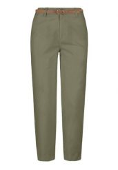 Bawełniane spodnie R-LANA. Brązowe spodnie materiałowe damskie Volcano, s, bez wzorów, z bawełny, z standardowym stanem. Za 169.99 zł.