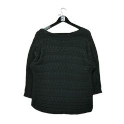 Damski czarny sweter. Czarne swetry damskie Ralph Lauren, l, bez wzorów, z dzianiny, eleganckie, bez kołnierzyka, bez ramiączek, bez kaptura. Za 59.60 zł.