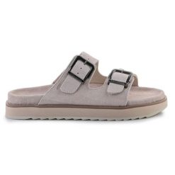Klapki D.Franklin Nordic Sandal Buckle DFSH405001-FBEI beżowy. Brązowe klapki damskie bez wzorów, casualowe, bez obcasa. Za 360.01 zł.