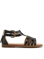 Geox Sandały J Sandal Karly Girl J7235D05402C9999 S Czarny. Czarne sandały dziewczęce Geox, ze skóry, bez zapięcia. Za 299.99 zł.