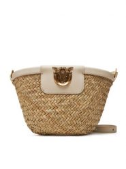 PINKO Torebka Love Summer Bucket PE 25 PLTT 103325 A1RL Beżowy. Brązowe listonoszki damskie Pinko, bez wzorów, z tworzywa sztucznego, bez dodatków. Za 659.99 zł.