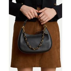 Torebka LAUREN RALPH LAUREN. Czarne torebki do ręki damskie Lauren Ralph Lauren, bez wzorów, klasyczne, bez dodatków. Za 1,599.00 zł.