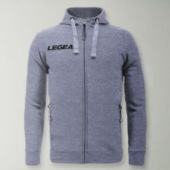 Chłopięca Bluza Biegowa Sarajevo Szary Melanż. Szare bluzy dla chłopców Legea, bez wzorów, z bawełny, bez ramiączek, z kapturem. Za 180.00 zł.