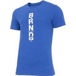T-shirt męski TSM251 - niebieski. Niebieskie t-shirty męskie 4f, m, bez wzorów, z bawełny, bez kołnierzyka. W wyprzedaży za 29.99 zł.