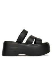 DeeZee Klapki 8791-2 Czarny. Czarne klapki damskie DeeZee, bez wzorów, z materiału, bez obcasa. Za 139.99 zł.