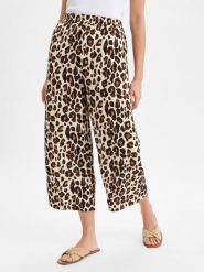 Marie Lund letnie spodnie typu culottes Kobiety wiskoza brązowy, 40. Brązowe spodnie materiałowe damskie Marie Lund, bez wzorów, z wiskozy. Za 199.95 zł.