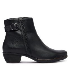 Botki Pikolinos. Czarne botki damskie Pikolinos, bez obcasa, na słupku, bez zapięcia. Za 759.99 zł.