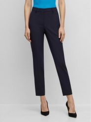 Boss Spodnie materiałowe 50490051 Granatowy Regular Fit. Niebieskie spodnie materiałowe damskie Boss, bez wzorów, z materiału. Za 479.99 zł.