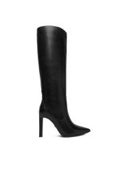 GINO ROSSI Kozaki EO-GLC511-17-3614 Czarny. Czarne kozaki damskie Gino Rossi, ze skóry, bez obcasa, na szpilce. Za 799.99 zł.