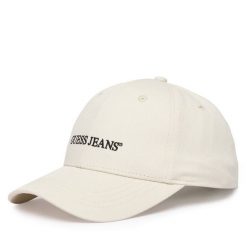 Czapka z daszkiem Guess Jeans. Czapki i kapelusze damskie Guess Jeans, z aplikacjami, z jeansu. Za 119.99 zł.