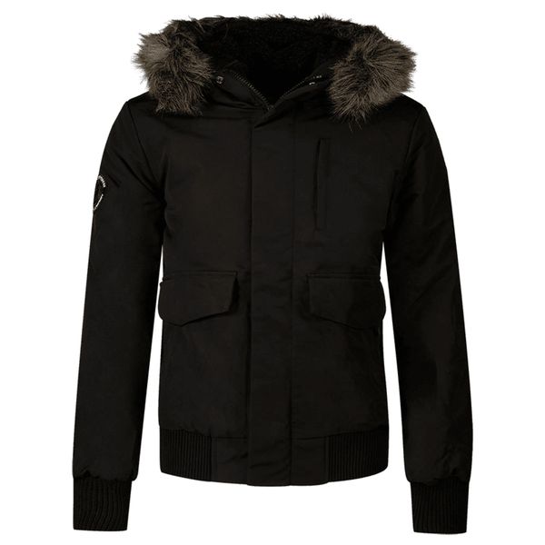 Kurtka Superdry Everest. Czarne kurtki męskie Superdry., na zimę, s, z aplikacjami, z elastanu, klasyczne, bez kaptura. Za 803.90 zł.