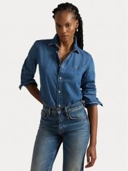 Polo Ralph Lauren Koszula jeansowa 211969458001 Niebieski Slim Fit. Niebieskie bluzki damskie Polo Ralph Lauren, bez wzorów, z jeansu, bez kołnierzyka, bez ramiączek. Za 859.99 zł.