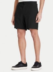Calvin Klein Szorty materiałowe LV04LF610G Czarny Straight Fit. Czarne szorty męskie Calvin Klein, m, bez wzorów, z materiału. Za 329.99 zł.