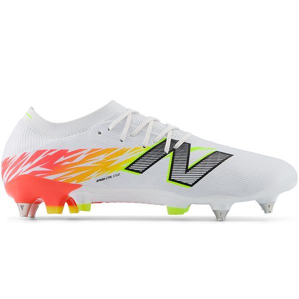 Korki męskie New Balance FURON ELITE SG V8 SF1SIB8 – białe. Białe buty sportowe męskie New Balance, z materiału, bez zapięcia, do biegania. Za 849.99 zł.