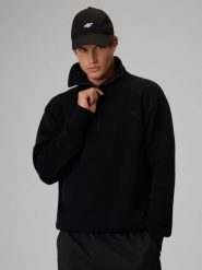 4F Sweter regular z wełną męski - czarny S. Czarne bluzy męskie 4f, l, bez wzorów, z jeansu, bez kaptura. Za 269.99 zł.