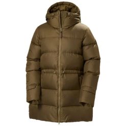 Parka damska z kapturem Helly Hansen Essence Down. Brązowe parki damskie Helly Hansen, s, bez wzorów, z poliamidu, street, z kapturem. Za 1,357.00 zł.