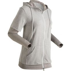 Bluza treningowa 2 w 1, długi rękaw bonprix jasnoszary melanż - szary melanż. Bluzy sportowe damskie marki bonprix. Za 49.99 zł.