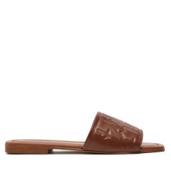 Klapki KARL LAGERFELD. Brązowe klapki damskie KARL LAGERFELD, bez wzorów, bez obcasa. Za 339.99 zł.