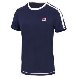 Koszulka sportowa męska Fila Elias. Niebieskie koszulki sportowe męskie Fila, l, bez wzorów, z materiału, bez kołnierzyka, bez ramiączek. Za 242.00 zł.