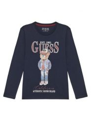 Guess Bluzka L5YI30 K8HM4 Granatowy Regular Fit. Niebieskie t-shirty dla chłopców Guess, z aplikacjami, z bawełny, bez ramiączek. Za 79.99 zł.