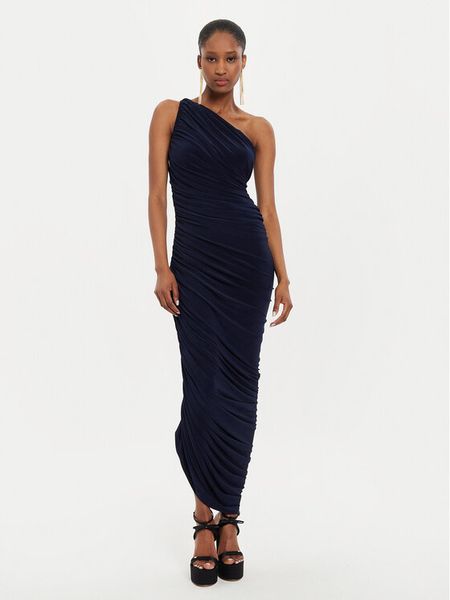 NORMA KAMALI Sukienka koktajlowa KK2243PL287951 Granatowy Slim Fit. Niebieskie sukienki damskie Norma Kamali, xs, bez wzorów, z syntetyku, wizytowe, bez kołnierzyka, bez ramiączek. Za 749.99 zł.