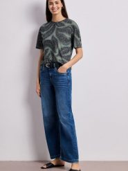 Street One Koszulka Kobiety Sztuczne włókno szary|zielony, 36. Szare t-shirty damskie Street One, bez wzorów, z wiskozy, street, bez kołnierzyka. Za 89.95 zł.
