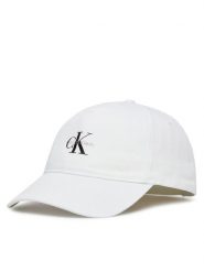 Calvin Klein Czapka z daszkiem Monologo Printed Baseball Cap LV04K5027G Biały. Białe czapki i kapelusze damskie Calvin Klein, bez wzorów, z bawełny. Za 129.99 zł.