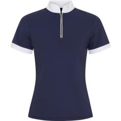 Damska koszulka polo na zawody Catago Nice. Niebieskie koszulki sportowe damskie CATAGO, bez wzorów, bez kołnierzyka, bez ramiączek, do jazdy konnej. Za 288.50 zł.