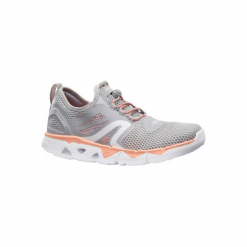 Buty damskie do szybkiego marszu PW 500 Fresh szaro-koralowe. Obuwie sportowe damskie marki NEWFEEL. Za 119.99 zł.