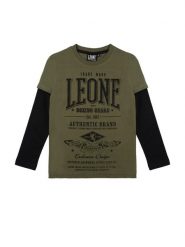 Koszulka Leone 1947 Wacs Langarm-Kinder. Niebieskie t-shirty dla chłopców LEONE 1947 APPAREL, bez wzorów, z bawełny, bez ramiączek. Za 117.88 zł.