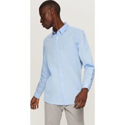 Elegancka koszula z tkaniny poplin - Niebieski. Niebieskie koszule męskie Reserved, z tkaniny. Za 79.99 zł.