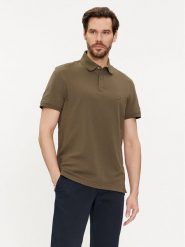 Tommy Hilfiger Polo 1985 MW0MW17770 Khaki Regular Fit. Brązowe koszulki polo męskie Tommy Hilfiger, m, bez wzorów, z bawełny, bez ramiączek. Za 249.99 zł.