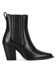 Gino Rossi Kowbojki VENE-116200 Czarny. Czarne botki damskie Gino Rossi, ze skóry, bez obcasa, na słupku, bez zapięcia. Za 379.99 zł.