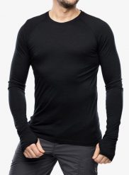 Bluza termoaktywna męska Houdini Desoli Light Crew. Czarne bluzy męskie Houdini, m, bez wzorów, z materiału, bez kaptura, do biegania. Za 401.49 zł.