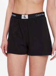 Calvin Klein Underwear Szorty piżamowe 000QS6947E Czarny Regular Fit. Czarne piżamy damskie Calvin Klein Underwear, xl, bez wzorów, z bawełny, bez ramiączek. Za 139.99 zł.