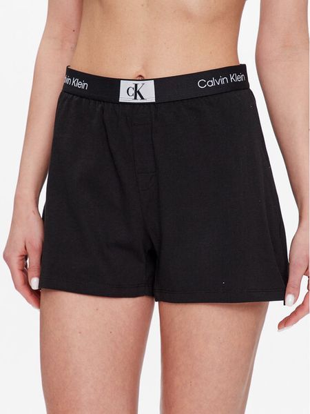 Calvin Klein Underwear Szorty piżamowe 000QS6947E Czarny Regular Fit. Czarne piżamy damskie Calvin Klein Underwear, s, bez wzorów, z bawełny, bez ramiączek. Za 109.99 zł.