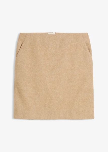 Spódnica ołówkowa. Brązowe spódnice damskie bonprix, bez wzorów, z wełny, ołówkowe. Za 129.99 zł.