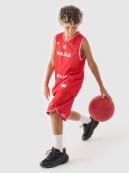 4F Koszulka reprezentacyjna dziecięca 4F x PZKOSZ 2024 - czerwona 158/164 (12-14 lat). Czerwone t-shirty dla chłopców 4f, bez wzorów, z dzianiny, bez ramiączek. Za 169.99 zł.