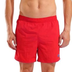 Spodenki Kąpielowe Męskie Arena Bywayx R. Czerwone kąpielówki męskie Arena, l, bez wzorów, z materiału, do pływania. Za 99.99 zł.