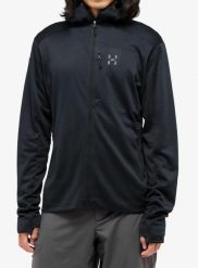 Bluza z kapturem męska Haglofs L.I.M Mid Fast II Hood. Czarne bluzy męskie Haglöfs, l, bez wzorów, z materiału, z kapturem. Za 621.45 zł.