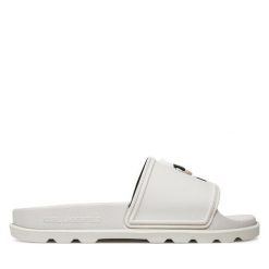 Klapki KARL LAGERFELD. Białe klapki damskie KARL LAGERFELD, bez wzorów, bez obcasa. Za 299.99 zł.