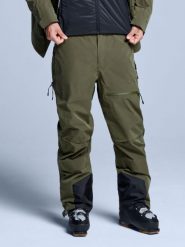 Spodnie narciarskie - Męskie - Hardshell - Freeride 3L - Oliwkowo-zielone. Zielone spodnie snowboardowe męskie POEDERBAAS, l, bez wzorów, z hardshellu, narciarskie. Za 1,067.42 zł.