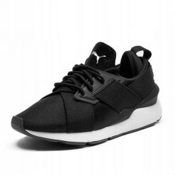 Buty treningowe damskie Puma Muse Satin ll Wn's Black 368427 02. Czarne obuwie sportowe damskie Puma, bez wzorów, z gumy, na fitness i siłownię. Za 219.00 zł.