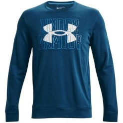 Bluza męska Under Armour UA Rival Terry Logo Crew. Niebieskie bluzy męskie Under Armour, m, bez wzorów, bez kaptura. Za 99.09 zł.