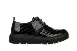 Półbuty Bayla-161 161 745 18 Black Croco 161616, Czarny, Skóra lakierowana - 41. Czarne półbuty damskie Bayla, bez wzorów, z gumy, eleganckie, bez obcasa, bez zapięcia. W wyprzedaży za 314.10 zł.