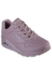 Buty sportowe Sneakersy damskie, Skechers Uno-Stand on Air. Fioletowe obuwie sportowe damskie Skechers, bez wzorów, z materiału, trekkingowe. Za 279.99 zł.