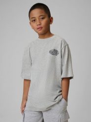 4F T-shirt loose z nadrukiem chłopięcy - szary 164 (13-14 lat). Szare t-shirty dla chłopców 4f, bez wzorów, z bawełny, bez ramiączek. Za 39.99 zł.