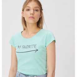 T-shirt z napisem - Zielony. T-shirty damskie marki Sinsay. Za 14.99 zł.