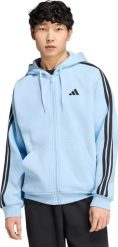 Adidas Bluza męska Essentials 3-Stripes Fleece Full-Zip Hoodie błękitna KY4143 L. Niebieskie bluzy męskie Adidas, l, bez wzorów, bez kaptura. Za 278.99 zł.